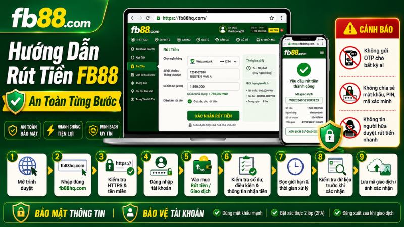 Hướng Dẫn Rút Tiền FB88 An Toàn Từng Bước